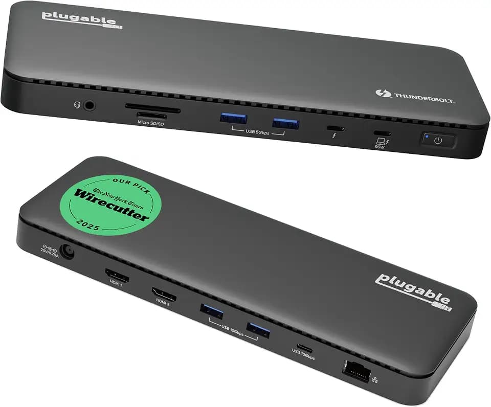 Plugable Thunderbolt 4 Dock with 100W Charging, Dual Monitor