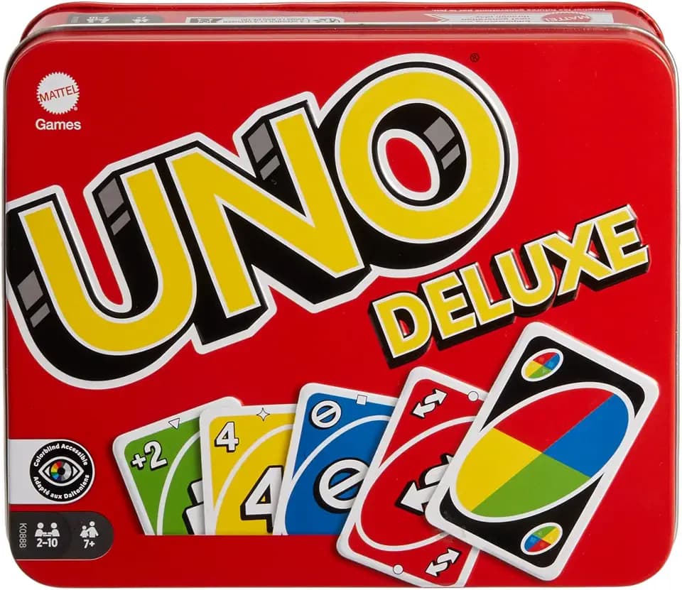 Mattel Games UNO Deluxe Kartenspiel, ab 7 Jahren, 2–10 Spieler