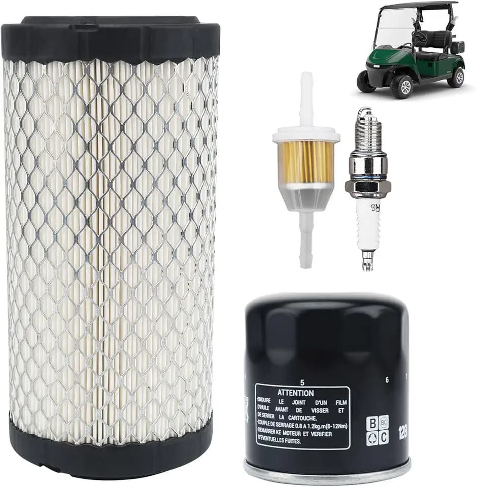 Golf Cart Tune Up kit Compatible with EZGO 2010-Up TXT & 2008-Up RXV Gas 4-Cycle Kawasaki Motor Maintenance Set (2008-up) w/28463-G01, 72084-G01, 607454 Oil Filter & Spark Plug