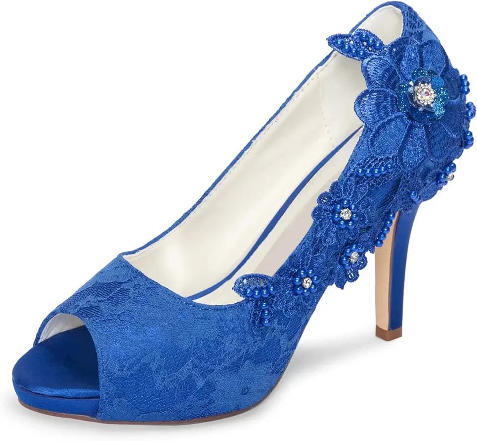 Brautschuhe Spitze Hochzeitsschuhe Spitze Peep Toe High Heel Brautschuhe