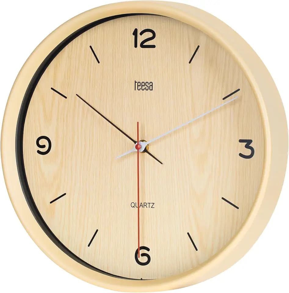 Teesa Uhr Analog Wand Universal 30 cm TSA0048 Hellbraun