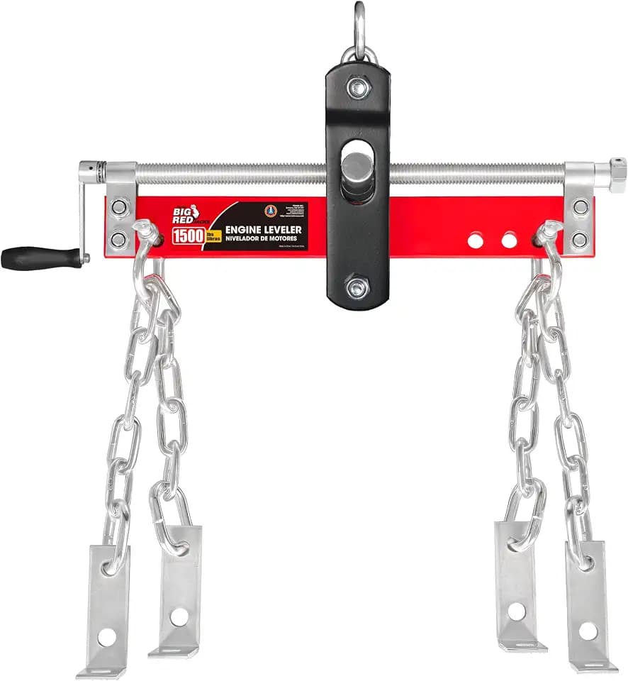 Big RED Engine Hoist Shop Crane Accessory, Steel 3 Position 3/4 Ton (1500 lbs) Engine Load Leveler with Long Adjustable Handle