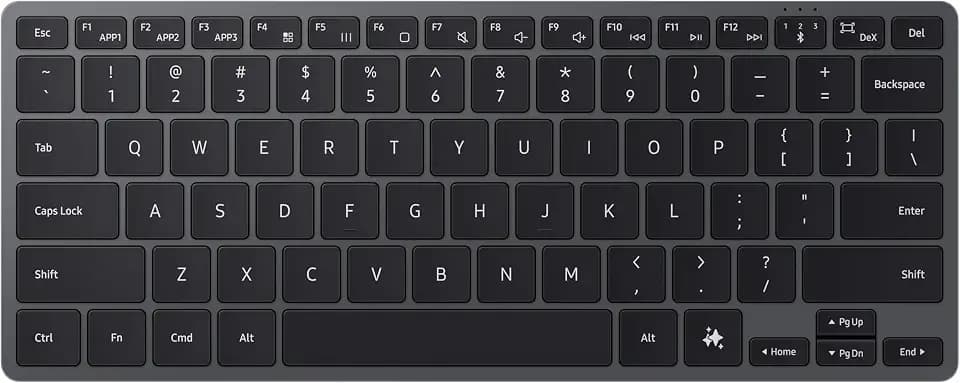 Samsung Smart Keyboard EJ-B7800, Tastatur kabellos, Bluetooth, schlankes Aluminium Design, AI-Taste, Dark Gray
