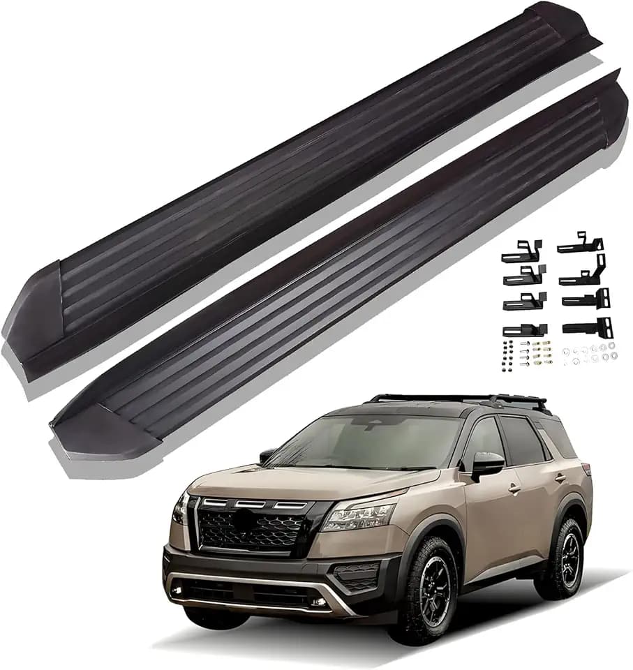Running Boards & Steps for Nissan Pathfinder 2022-2025 Aluminum Side Steps with Brackets, 2 PCS Black Running Boards Right Left Side Step Rail Nerf Bars for Nissan Pathfinder 2022 2023 2024 2025