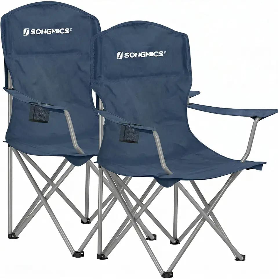 SONGMICS Set of 2 Folding Camping Chairs, Max. Load Capacity 330.7 lb