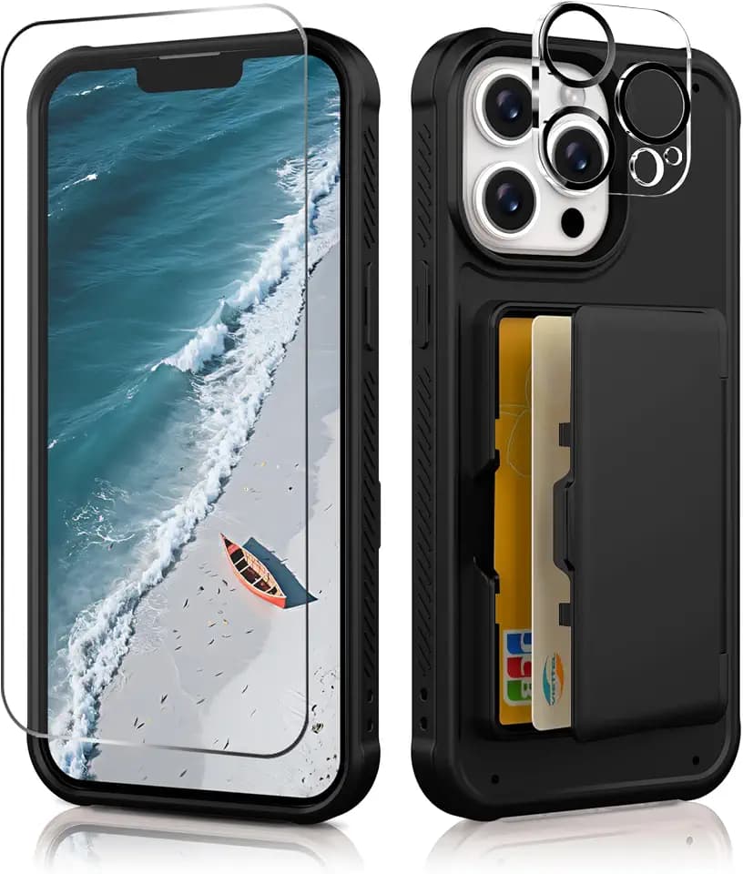 for iPhone 14 Pro Max Case Wallet, Black