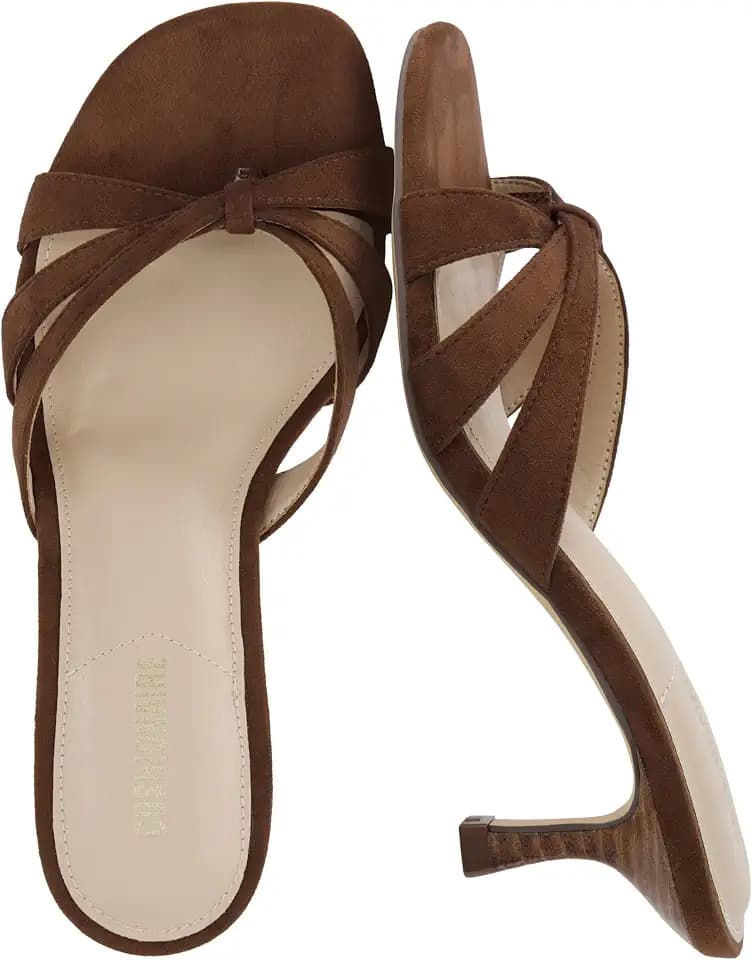 CUSHIONAIRE Malta Strappy Kitten Heels for Women