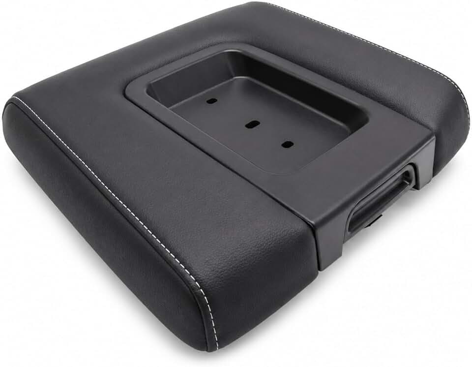 Front Seat Center Console Armrest Lid Replacement 22881398 Compatible with 2014-2018 Chevy Silverado GMC Sierra 1500 2500HD 3500HD,Black Storage Compartment Lid Cover