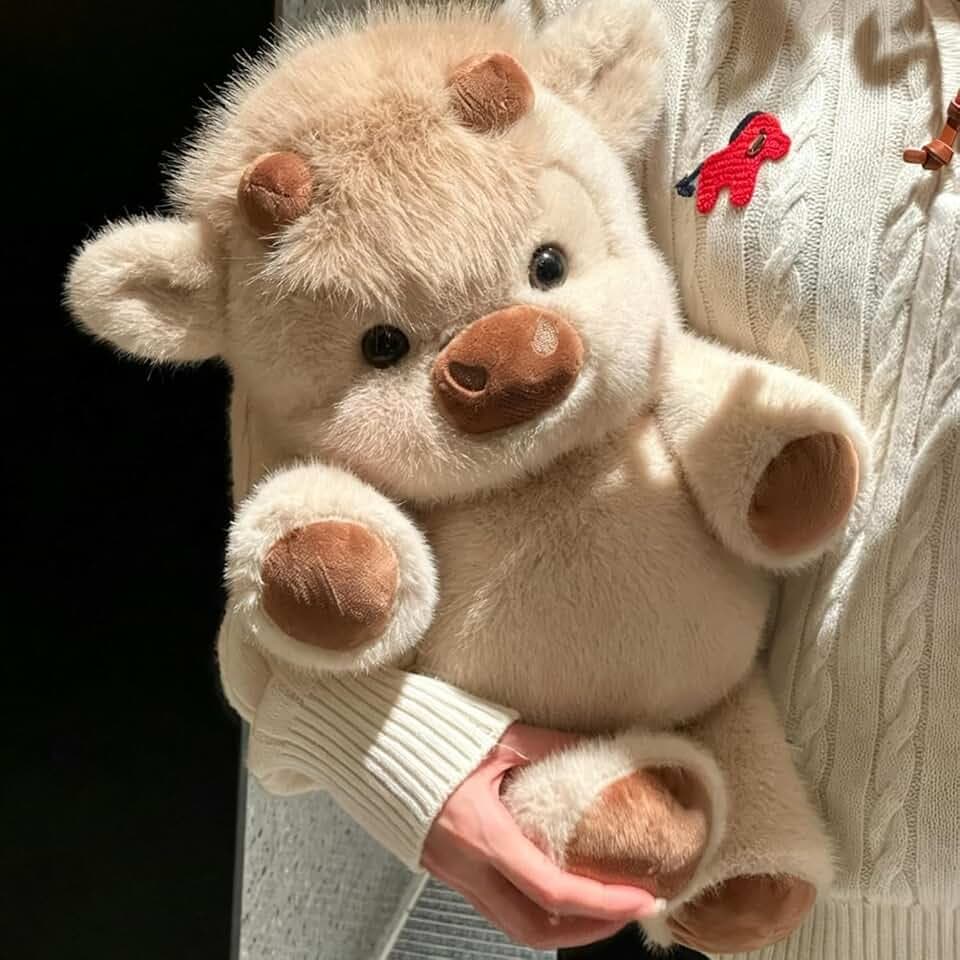 Starnearby 43cm Runnly Kuscheltier Kuh, Highland Cow Kuscheltier