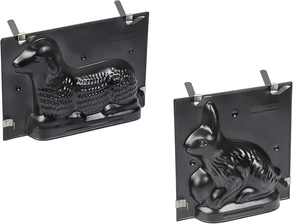 ORIGINAL KAISER 2-tlg. Backformen-Set Lamm und Hase für Ostern - 700 und 500 ml - 3D Kuchenform - ideal zu Ostern