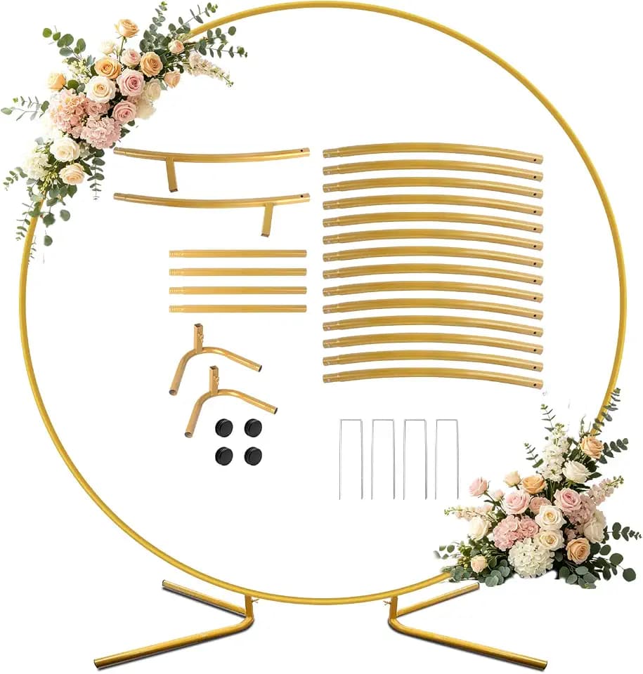 Balloon Arch Stand Metal Round Backdrop Stand Circle Balloon Arch Frame Wedding Arches 6.5FT for Ceremony Birthday Party Baby Shower Decoration