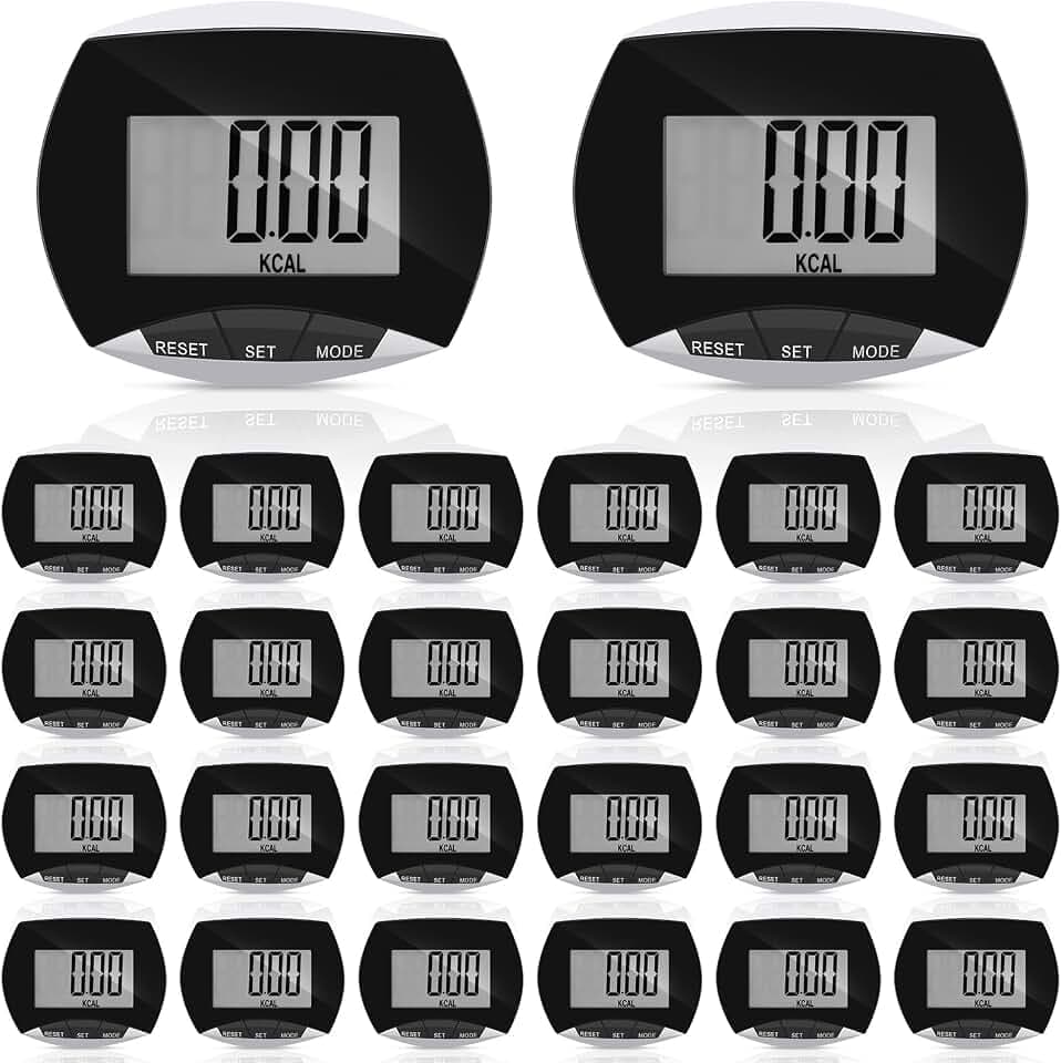 Weewooday Pedometer for Walking Steps and Miles Simple Pedometer Clip on with Large Digital Display Portable LCD Step Counter Bulk Gift for Women Men Adults