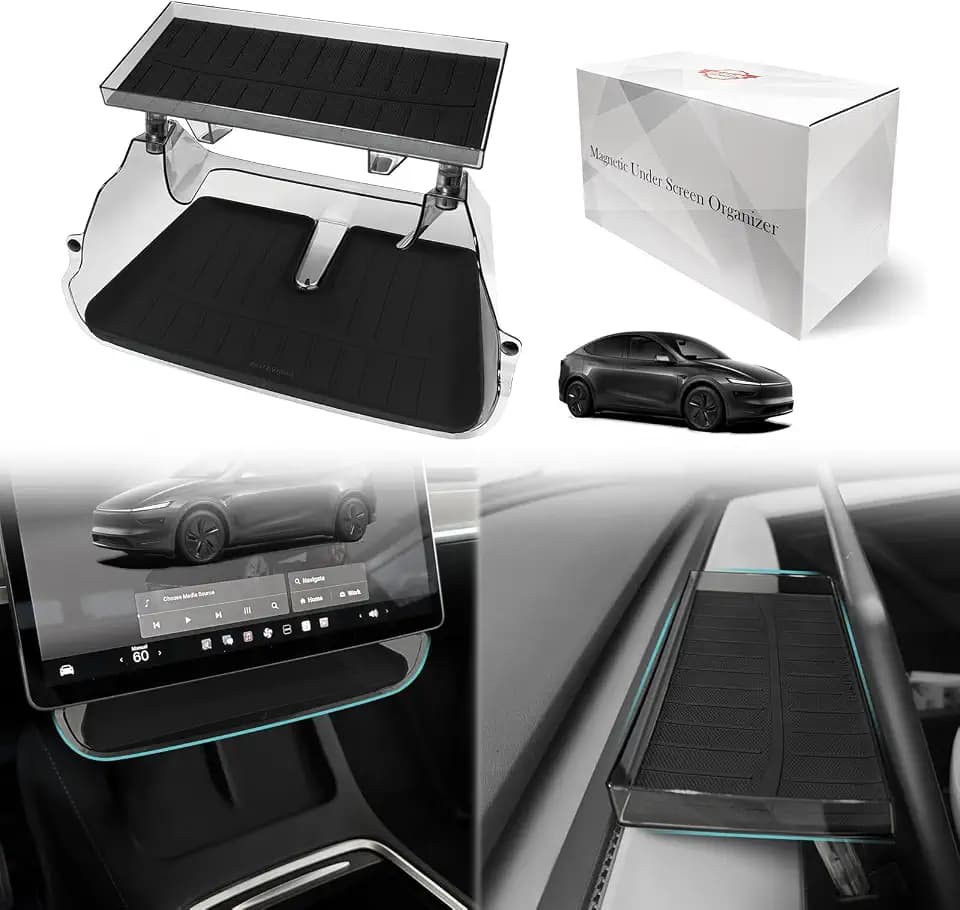 BestEvMod Under Screen Storage for 2025-2026 Tesla Model Y Juniper (Black)