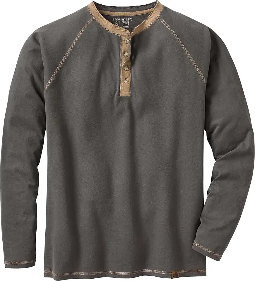 Legendary Whitetails Mens Long Sleeve Cotton Henley Shirt