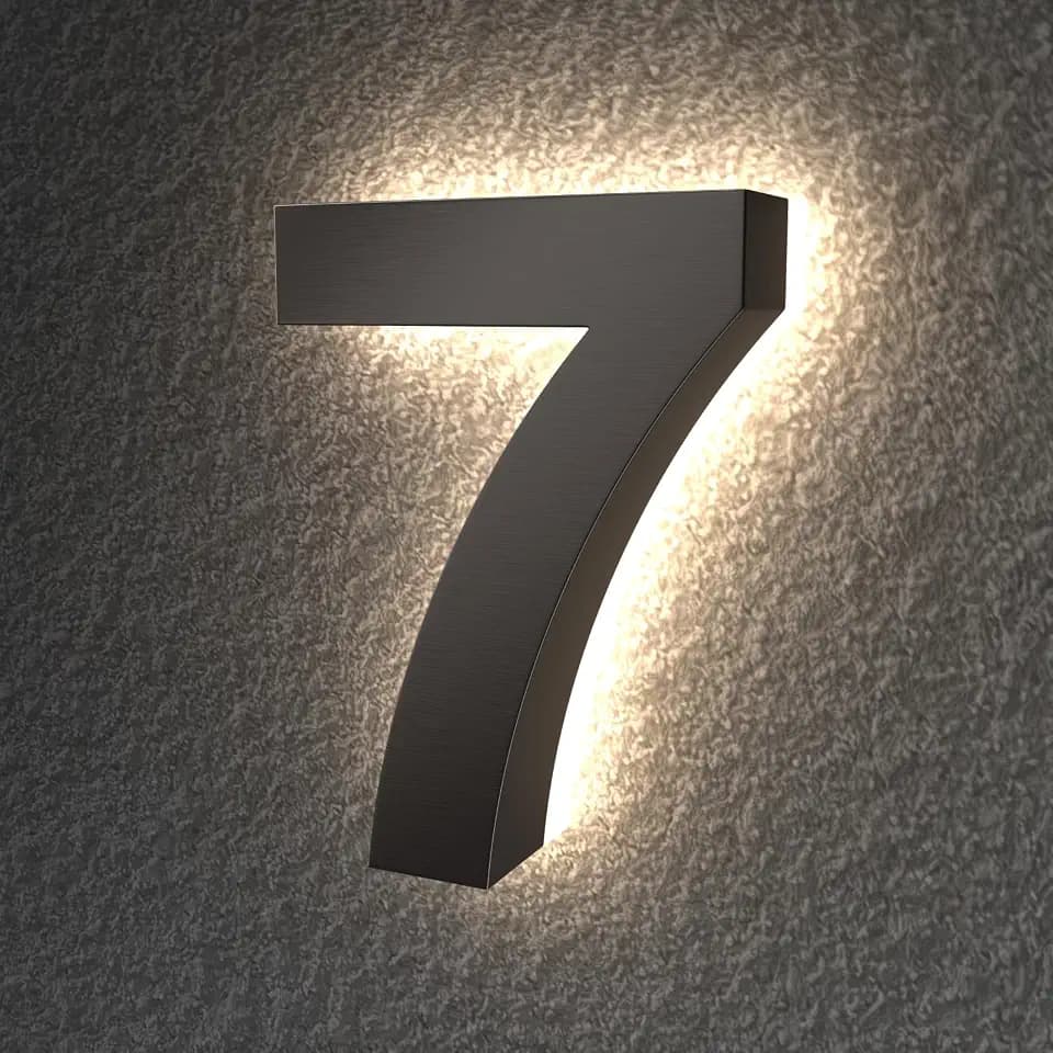 4 Inch Backlit LED House Numbers for Outside Light Up Address Number
