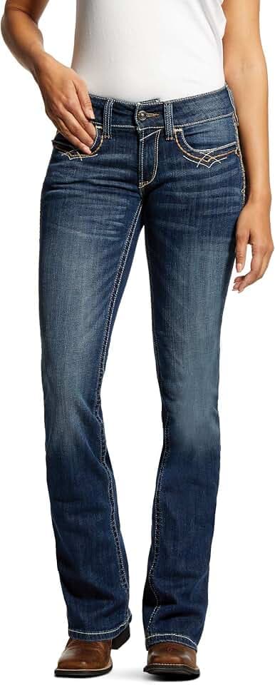 Ariat Women's R.E.A.L. Mid Rise Stretch Entwined Boot Cut Jean