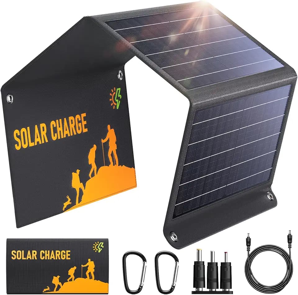 Solarpanel Faltbar, 30W Tragbares Solar Ladegerät USB-C/USB/DC QC3.0 Schnelle Ausgang für Handy Stromstation, 24% Hoher Umwandlungswirkungsgrad IPX4 Wasserdicht für Camping Outdoor Aktivitäten