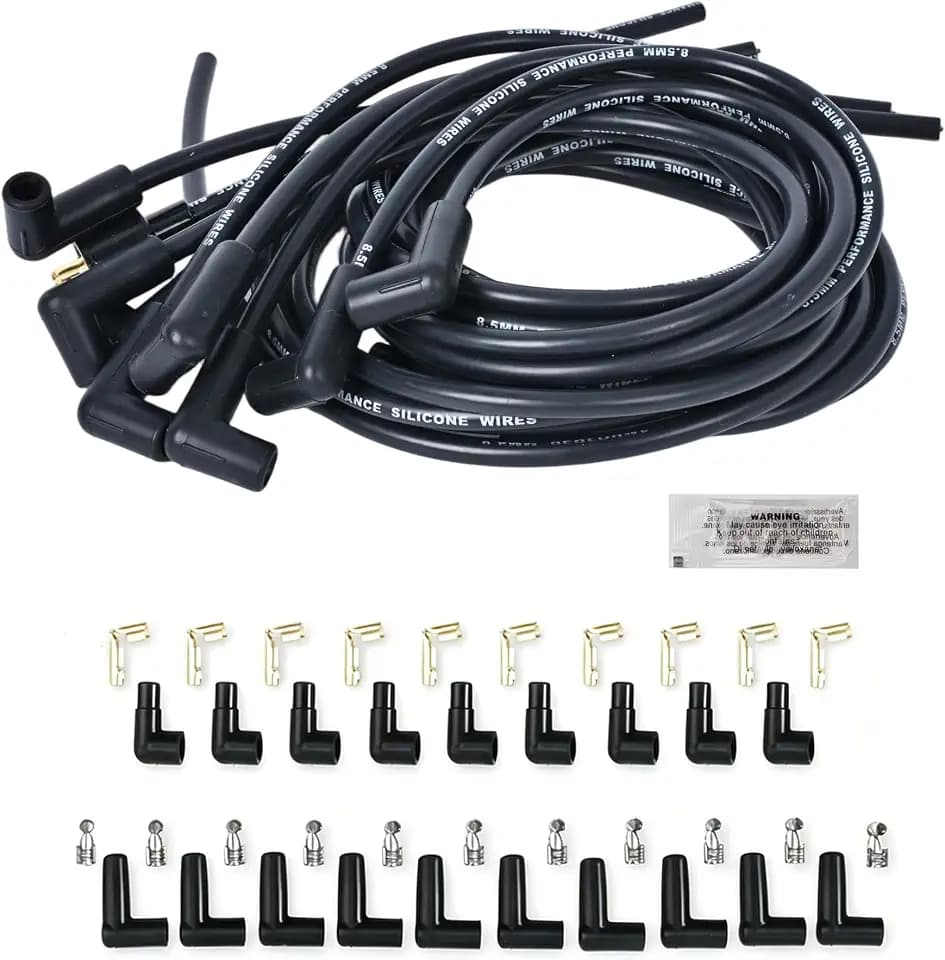 Universal Spark Plug Wire Set 8.5mm 90 Degree Boot 4041 Black