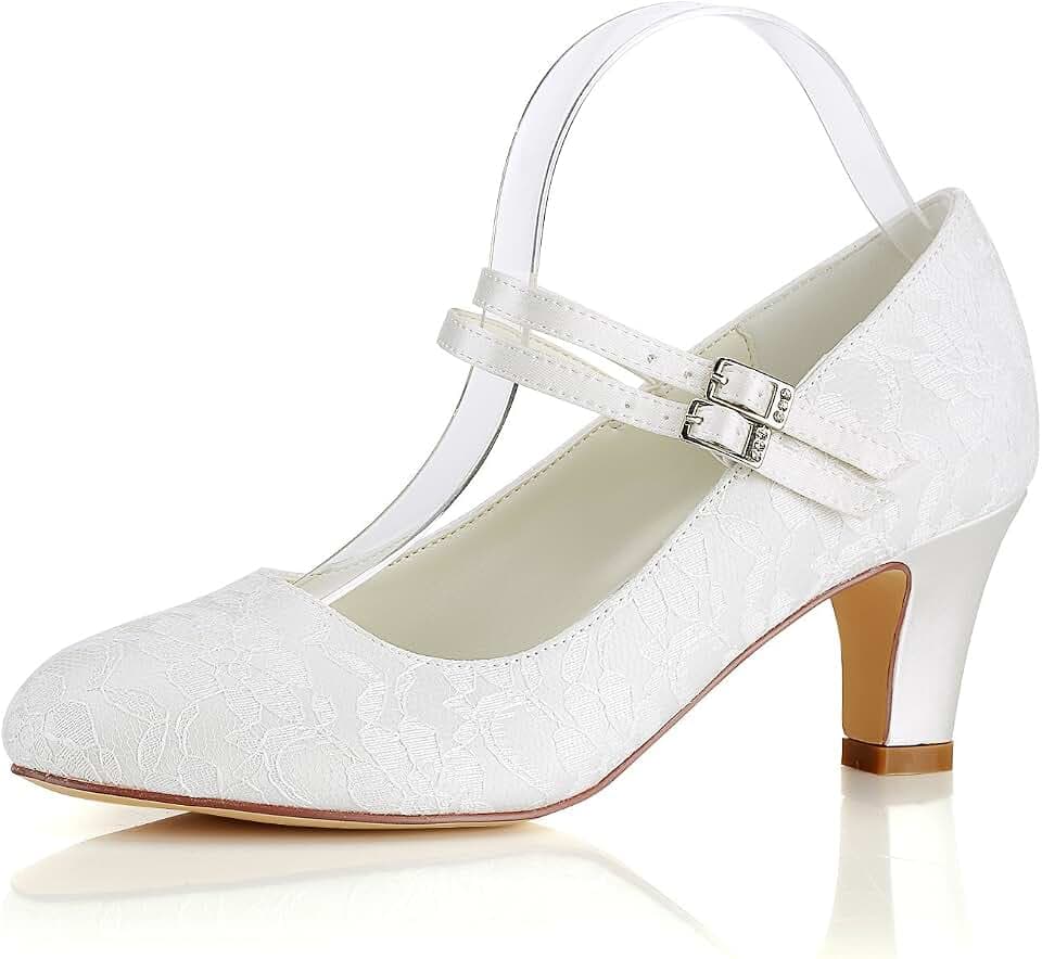 Seide Hochzeit Schuhe Vintage Round Toe Mary Jane Brautschuhe Elfenbein Hochzeit Gast Schuhe