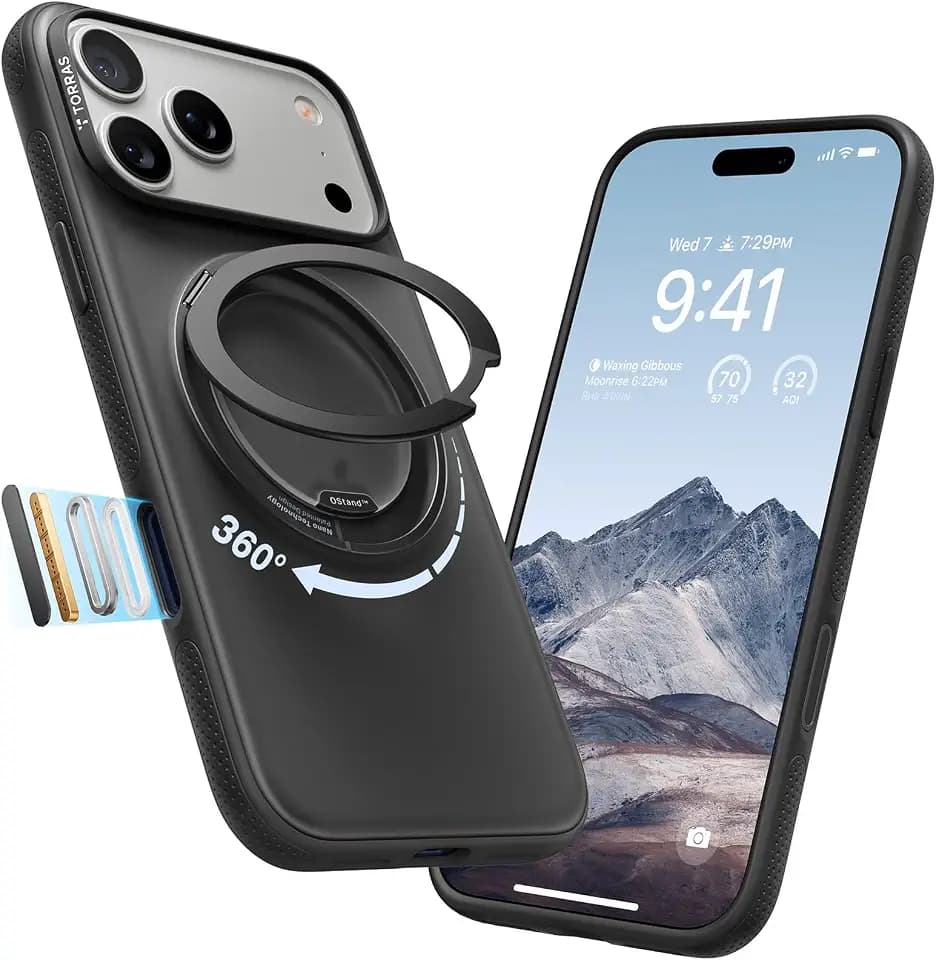 TORRAS 360 Magnetic Stand for iPhone 17 Pro Max Case, O3 Fitness Series