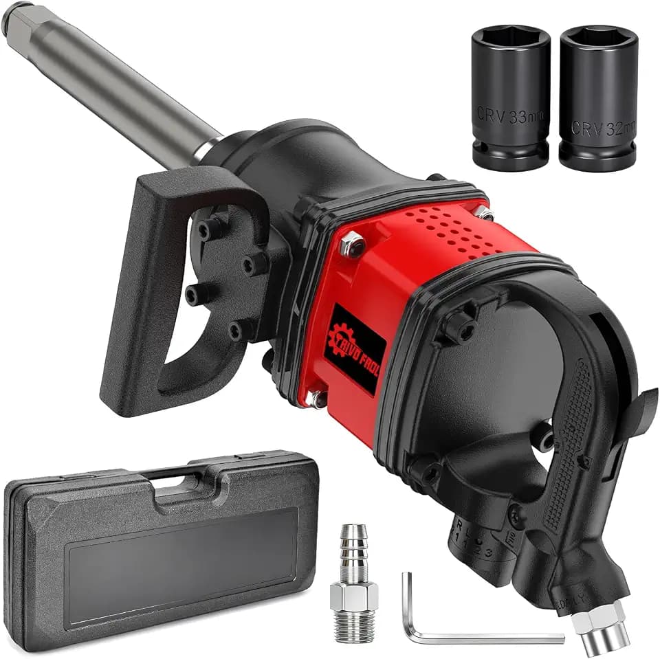 Trivd Frol Air Impact Wrench - 1 Inch Air Impact Gun, Max Torque 3550 Ft-lbs, 5000 RPM Speed, Weight 41 lb, 1" Impact Gun Wrench with 32mm-33mm Sockets for Heavy Duty Repairs