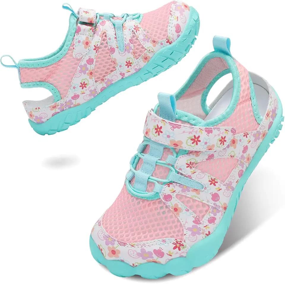 LeIsfIt Kids Sandals Boys Girls Wide Sandals Non-slip Toddler Water Sandal Shoes Lightweight Barefoot for Beach Swim Hiking
