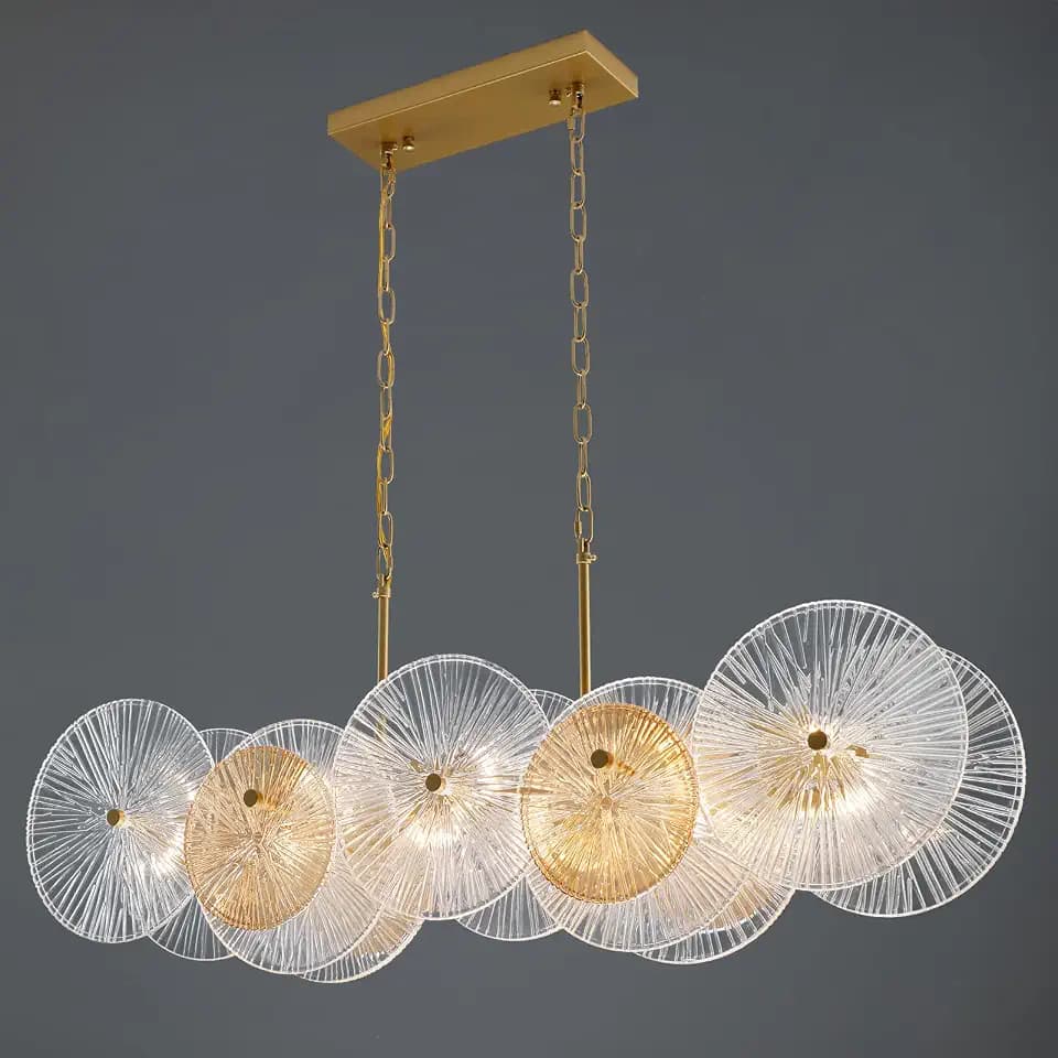 11-Light Gold Farmhouse Chandeliers for Dining Room Light Fixture 45"
