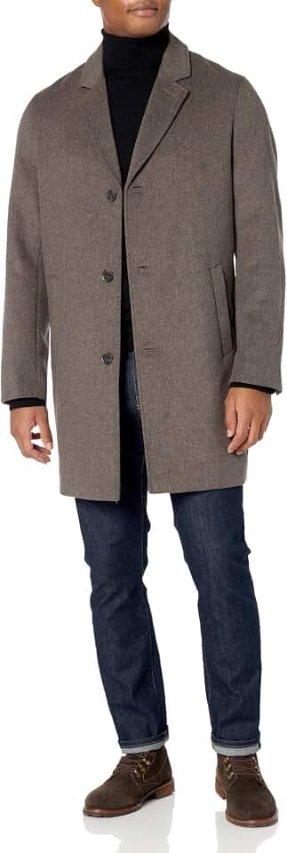 Cole Haan Men's Wool Blend Topper Button Front Coat