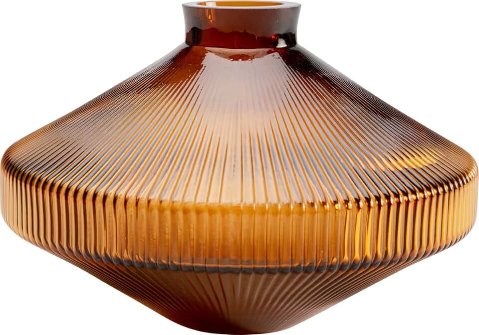 Kare Design Vase Daphne, Braun, Höhe 24cm, Blumenvase, Deko Vase, Wohnaccessoire, Wasserfest, Gemustert, Glas, Wohnzimmer
