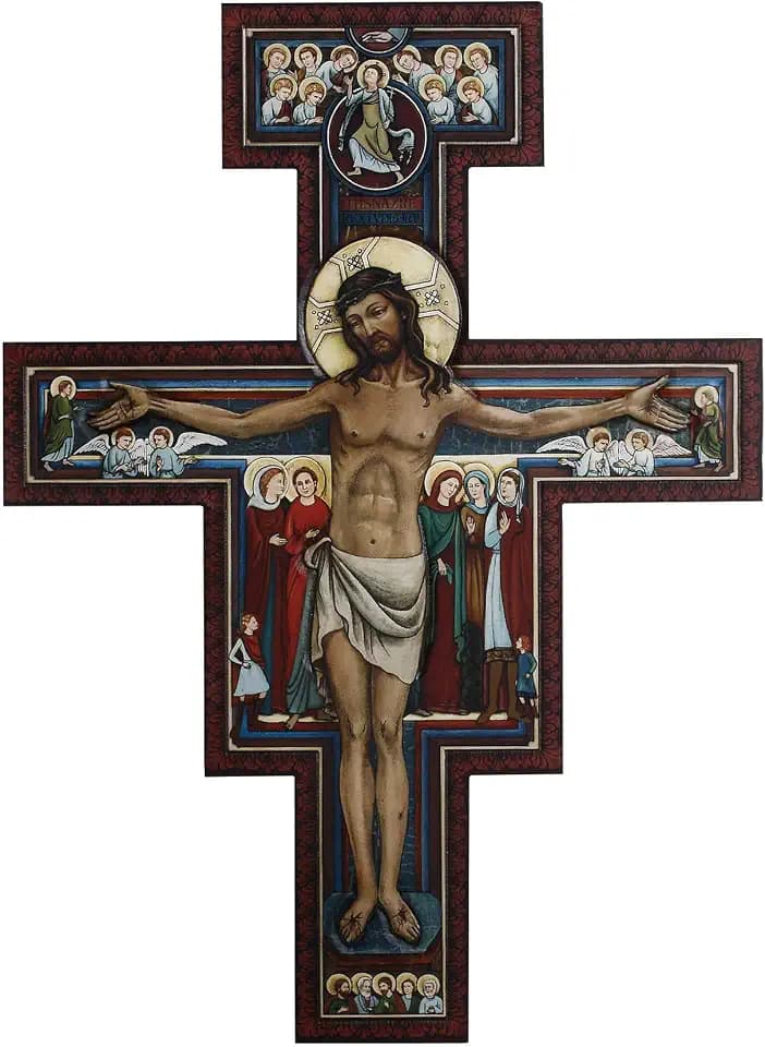 Christian Brands Gerffert Marco Sevelli Collection - San Damiano Wooden Crucifix with Hanger, 31-Inch