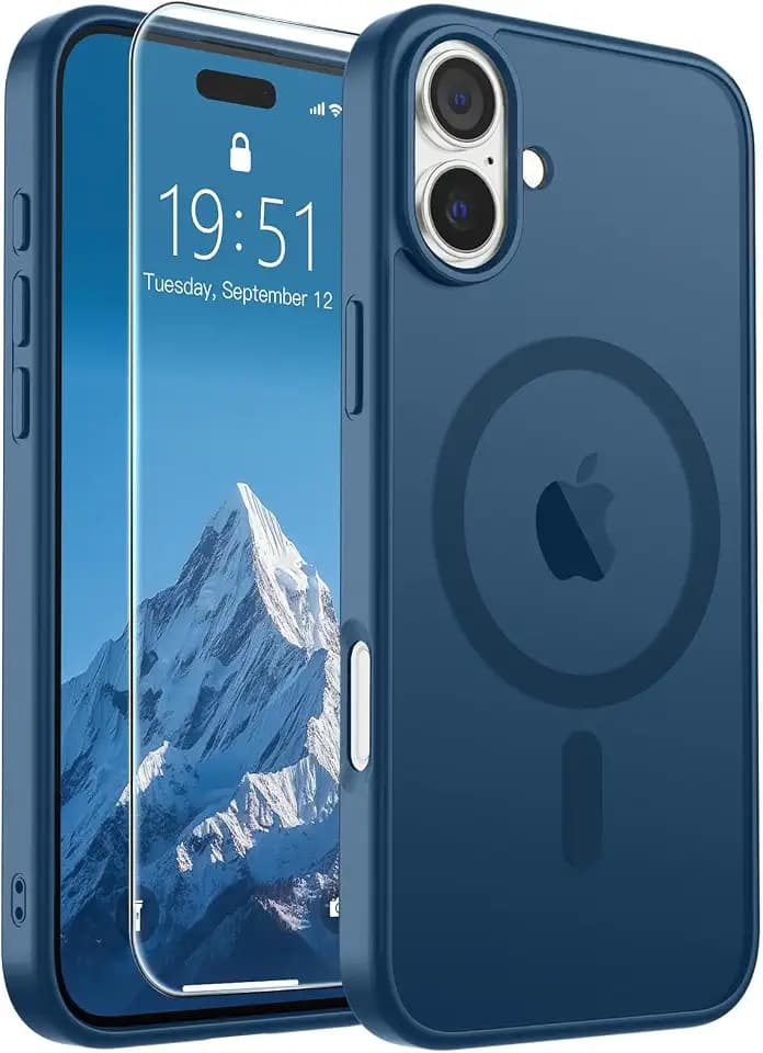SUPFINE Magnetic for iPhone 16 Case Deep Blue