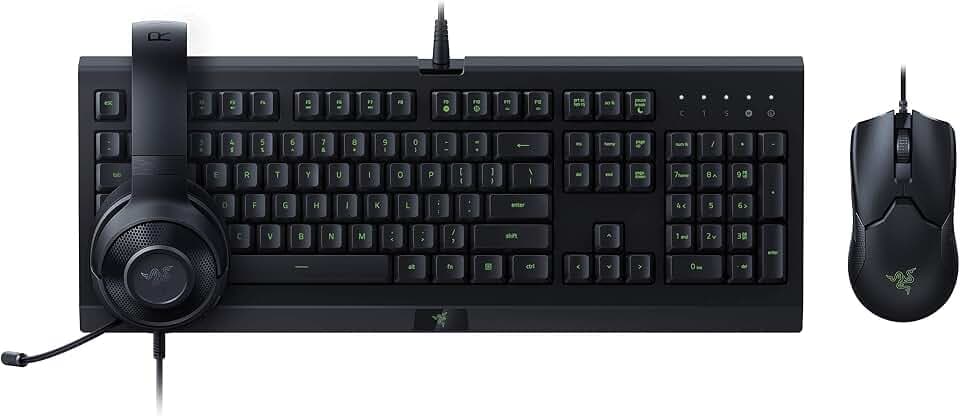 Razer Power Up Bundle – Esports-Spielset bestehend aus Einer Cynosa Lite Tastatur (Qwertz DE-Layout), Einer Viper-Maus und einem Kraken X Lite Kopfhörer, Schwarz