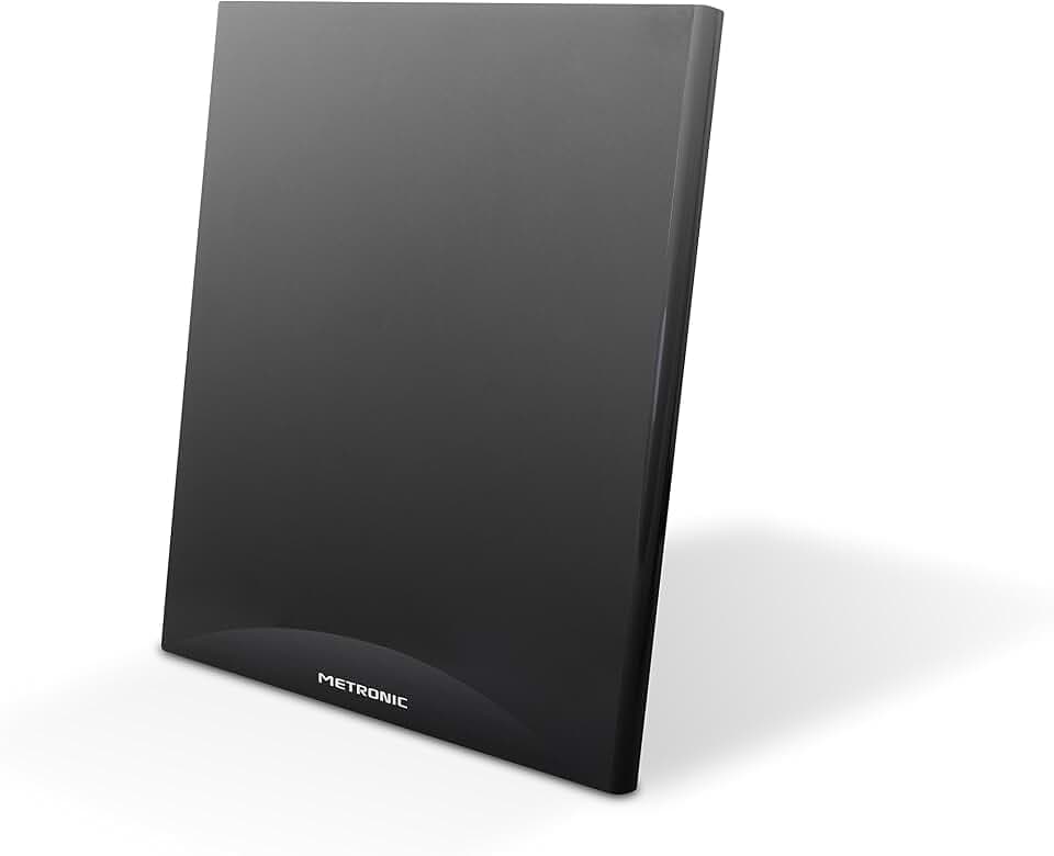 Metronic 416975 Extraflache HDTV Innenantenne mit hoher Auflösung, 55dB Schwarz