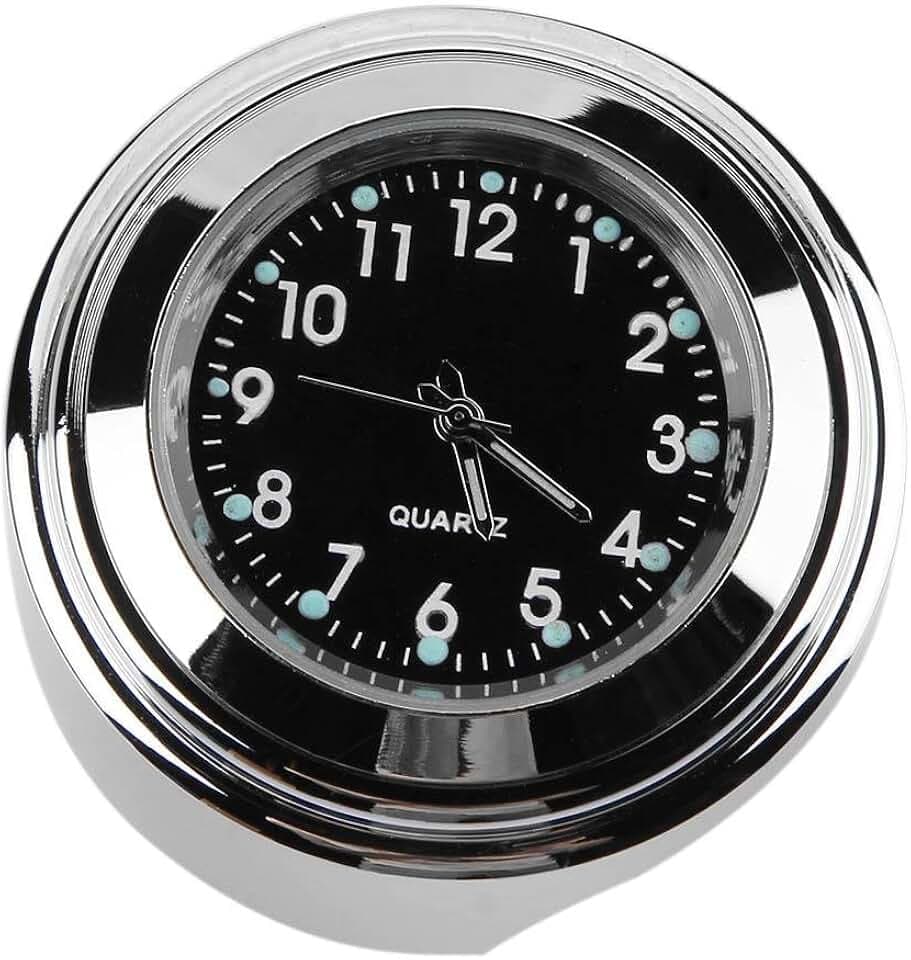 wasserdichte 22/25 mm Motorrad-Lenkerhalterung Zifferblatt Uhr für Harley (schwarz)