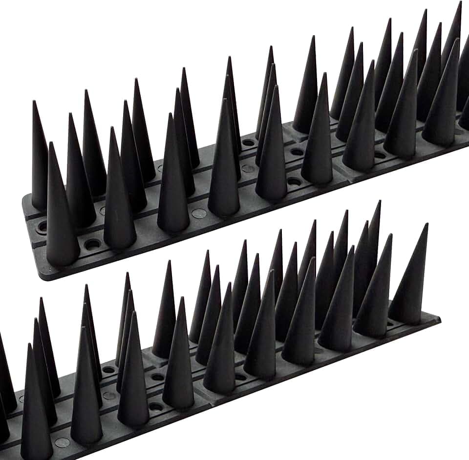 Bird Spikes,Black,12 Pack Bird Deterrents for Outside,Keep Raccoon Squirrel Pigeon Away,Fence Spike for Garden Patio