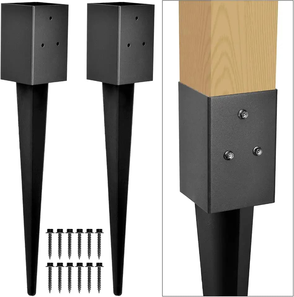 2 Pack 31.5"x4"x4" Heavy Duty Fence Post Anchor, for Fence, Mailbox