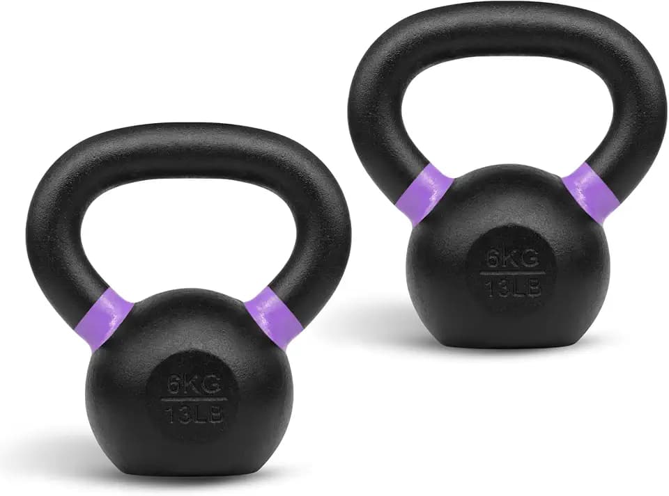 Yes4All Powder Coated Kettlebell, 9–88 lb Cast Iron Weights