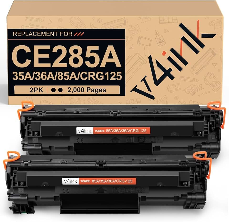 v4ink CE285A Toner Compatible for HP 85A 36A 35A 125 Toner Cartridge 2-Pack
