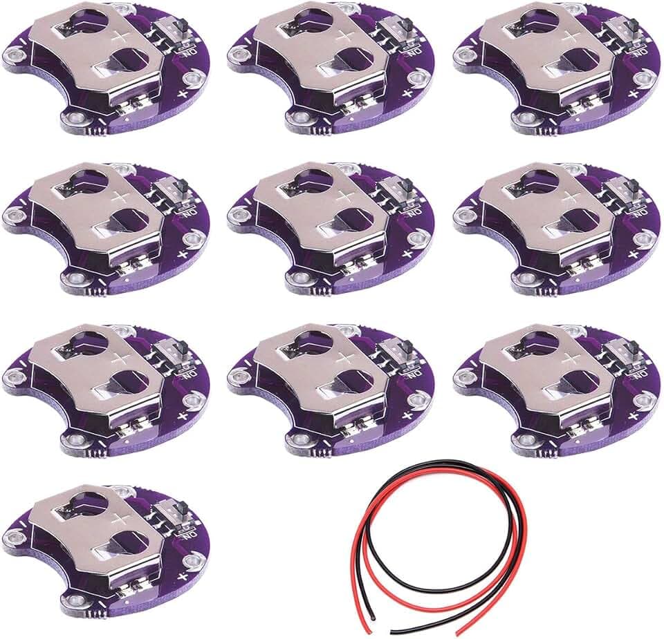 10PACK Knopfzellen-Batteriehalter Lilypad CR2032 Batteriemontagemodul für Arduino Small Slide Switch Board DIY Kit