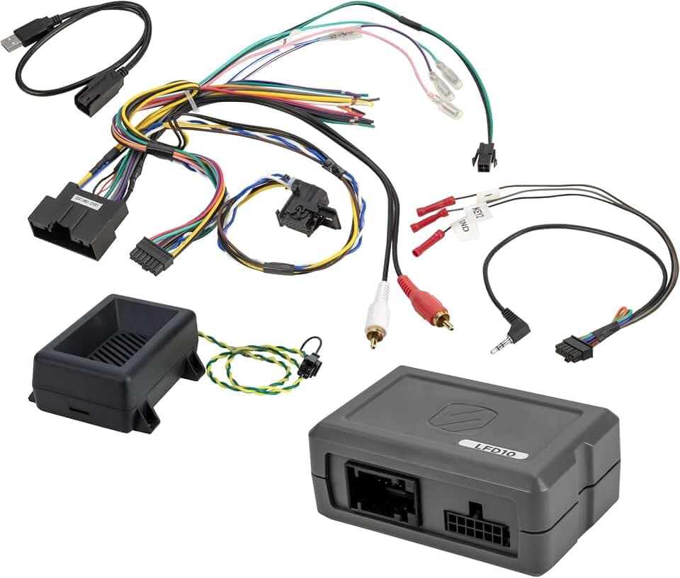 Scosche Link+ LFD10 Radio Replacement Interface with Steering Wheel Control Adapter Compatible with Select Non-Amplified 2015-2018 Ford Focus with 4.2” Screen - Car Stereo Receiver Wiring Harness Kit