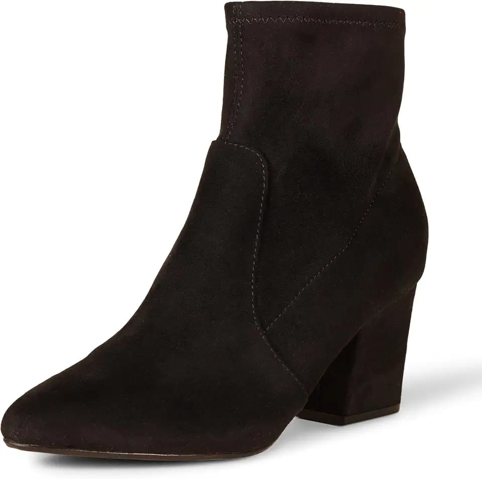 Amazon Essentials Women's Fitted Stretch Ankle Heel Boots with Pointed Toe