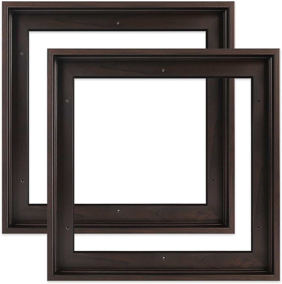 Canvas Floater Frame for 12x12 Oil Paintings,2 Pack,Black Brown