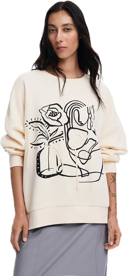 Desigual Damen Woman Knit Sweat Long Sleeve Sweater