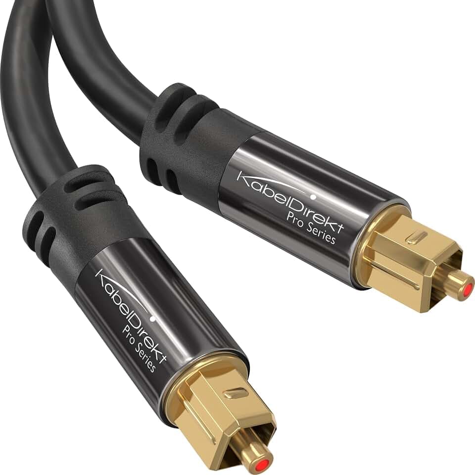 KabelDirekt – Optical Audio TOSLINK Cable – 49ft – Soundbar