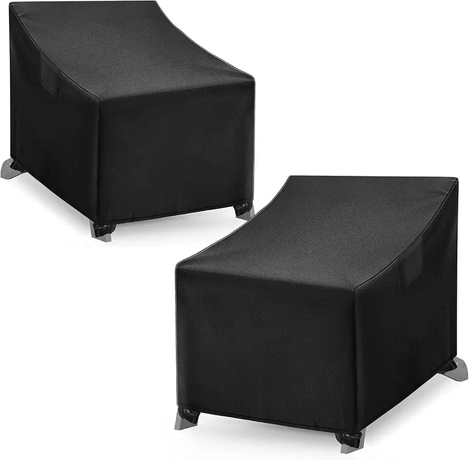 WLEAFJ Adirondack Chair Covers - Waterproof Heavy Duty, Patio Rocking Chair Covers for Outdoor Furniture, Black - 2 Pack - 32" W x 34" D x 36" H