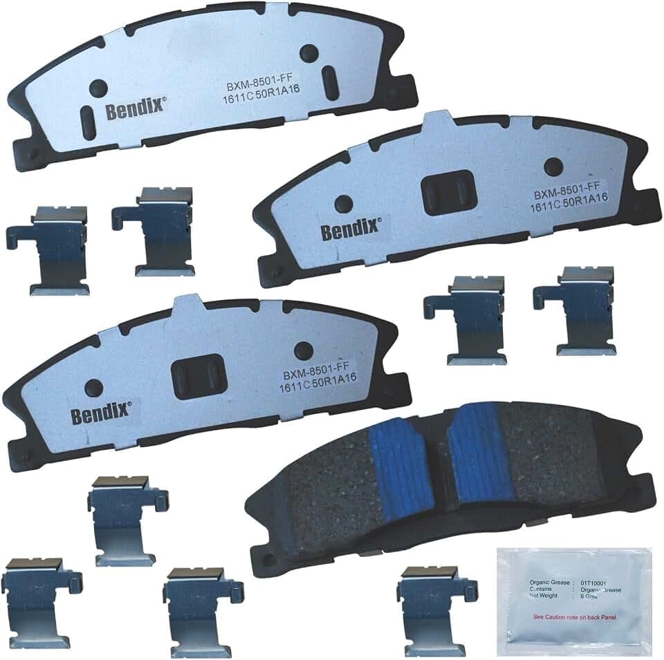 Bendix Fleet Metlok PBD1611C Semi-Metallic Front Brake Pads for Ford Explorer 2019-2014,Flex 2016,Flex 2019-2018,Police Interceptor Utility 2019-2016,Taurus 2019-2017,Lincoln MKS 2016,MKT 2019-2016