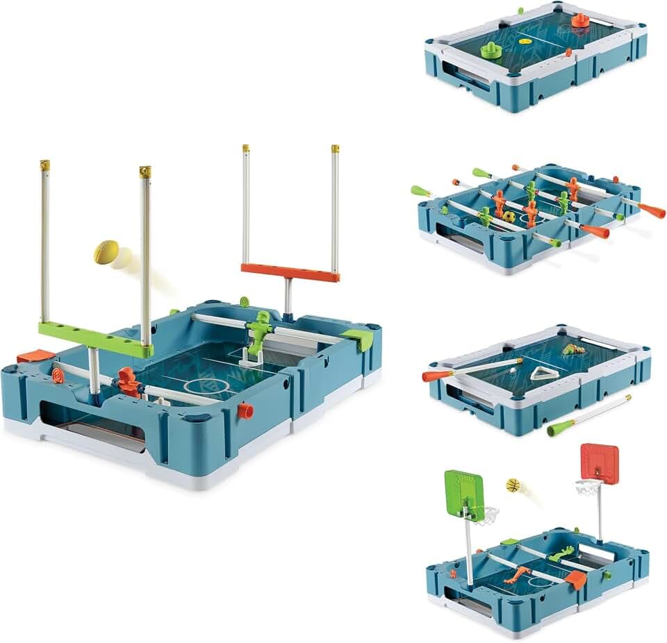 astPoint 5-in-1 Stadium Game Center, Foosball Table, Arcade Games, Teal