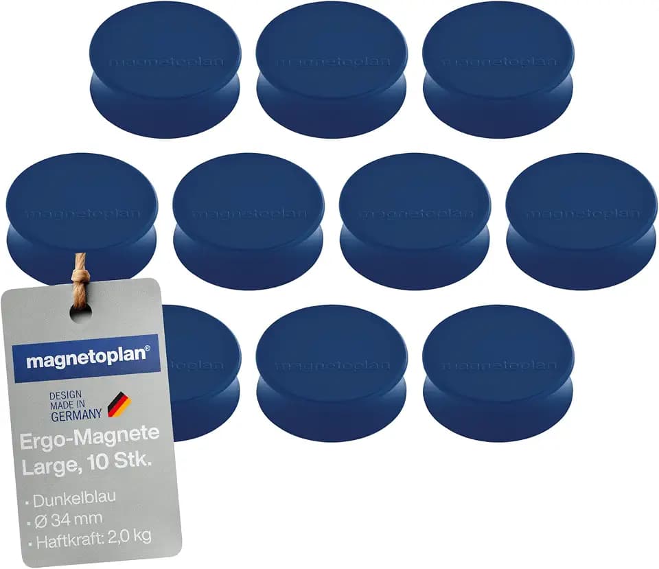 magnetoplan Ergo-Magnete, Large | 10 Stück, Dunkelblau