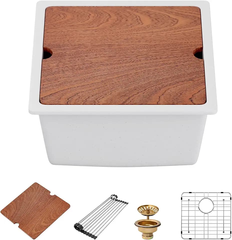 18 Inch White Undermount Bar Sink