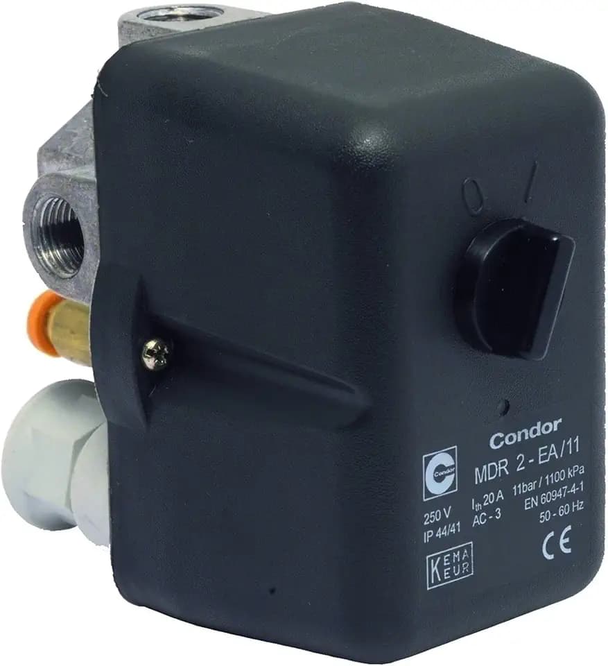 ELMAG Druckschalter CONDOR MDR 2/11 bar, 230 Volt, Grau, Schwarz